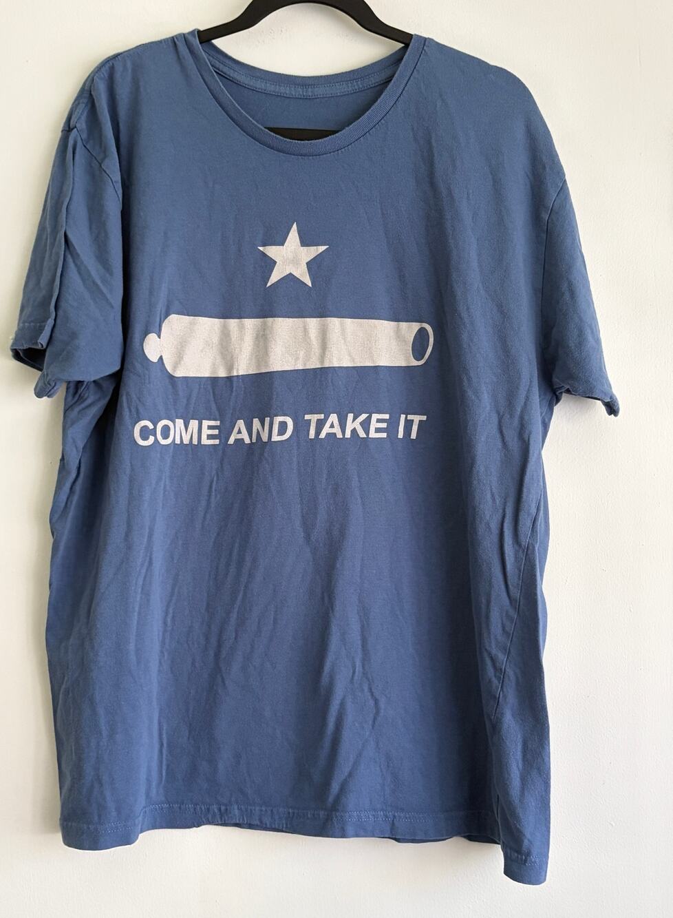 Barefoot Campus Come And Take It Shirt XL Texas Gonzales Cannon Flag Blue Tee